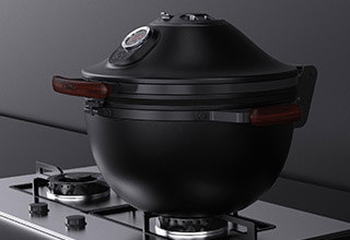 HJMK13英寸迷你款KAMADO焖烤炉微型陶瓷燃热型烧烤炉